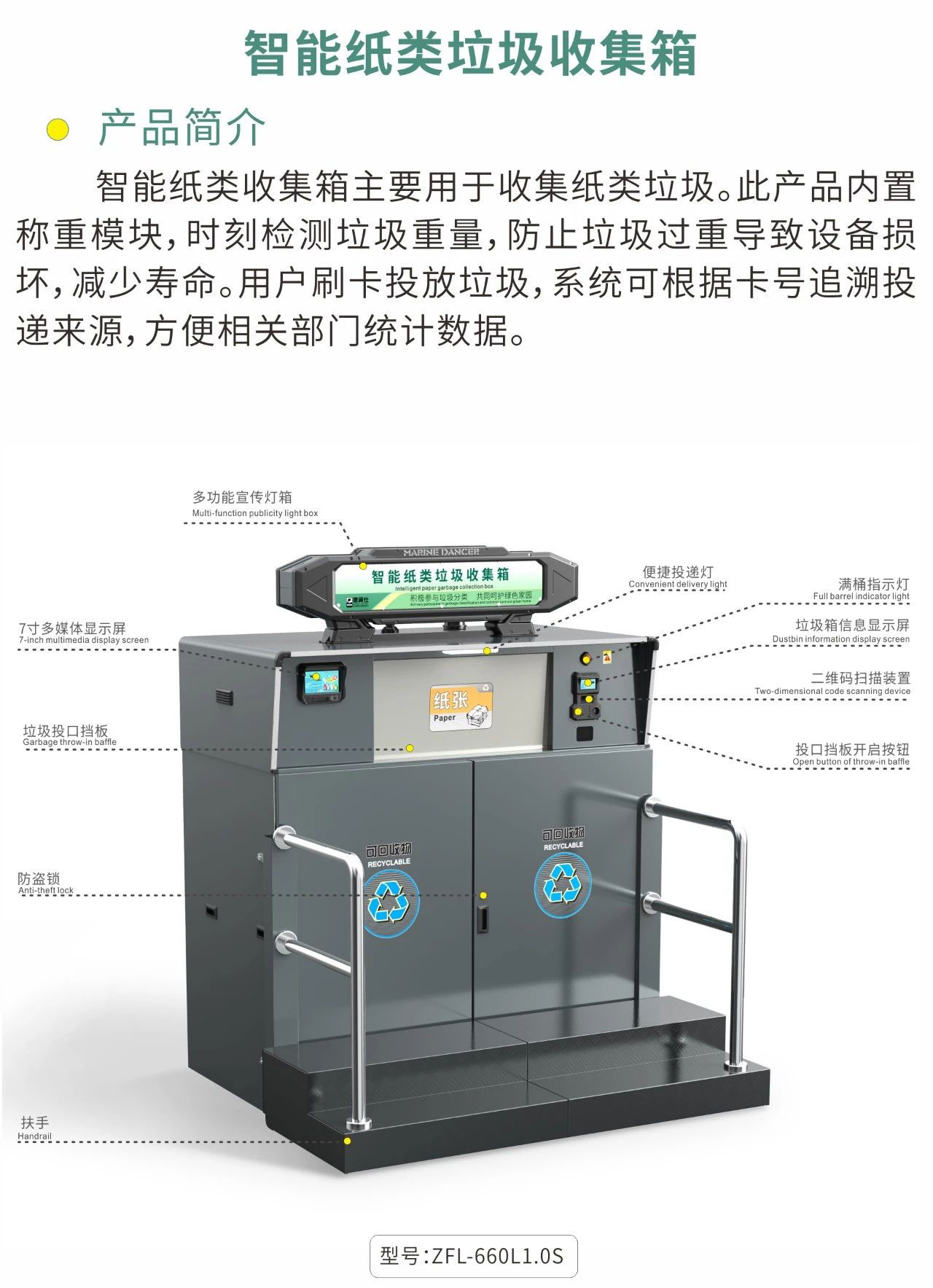 智能紙類垃圾收集箱